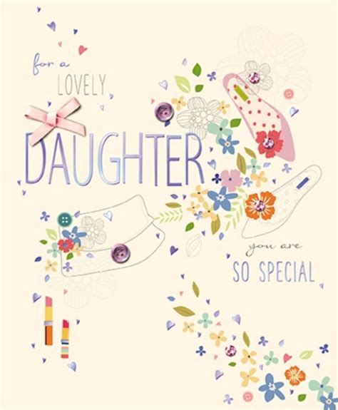 Lovely Daughter Embellished Birthday Greeting Card Cards Love Kates