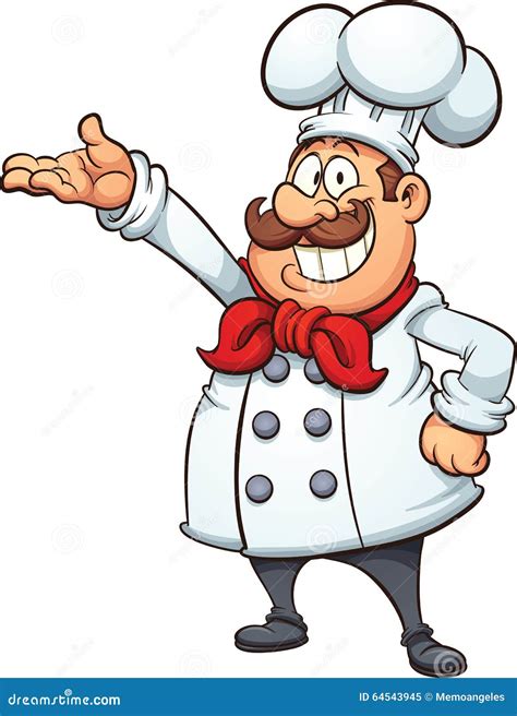 Cartoon Of Chef Presenting The Dish 58592067