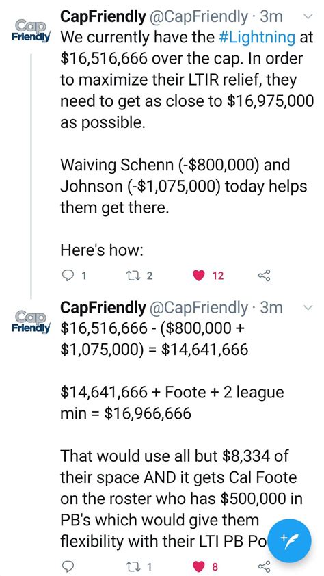 [CapFriendly] For everyone wondering why Johnson and Schenn were put on 