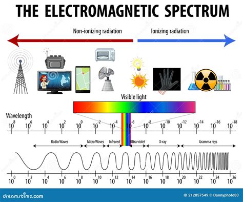 Science Electromagnetic Spectrum Diagram Stock Vector Illustration Of