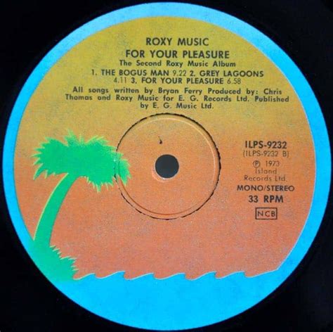 Roxy Music ‎ For Your Pleasure