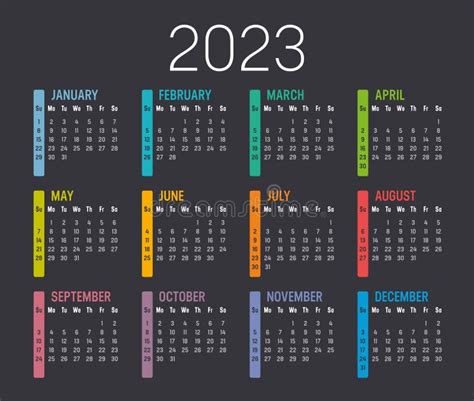 2023 Calendar United States Stock Illustrations 174 2023 Calendar