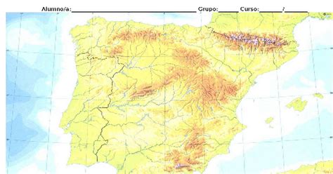 Peninsula Iberica Mapa Fisico Mapa