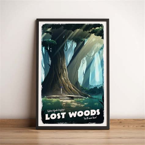 Lost Woods Legend Of Zelda Travel Poster Free Dlc Artwork