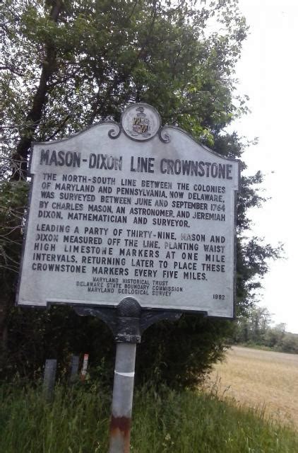 Mason Dixon Line Crownstone Millington Md Us Historical Marker