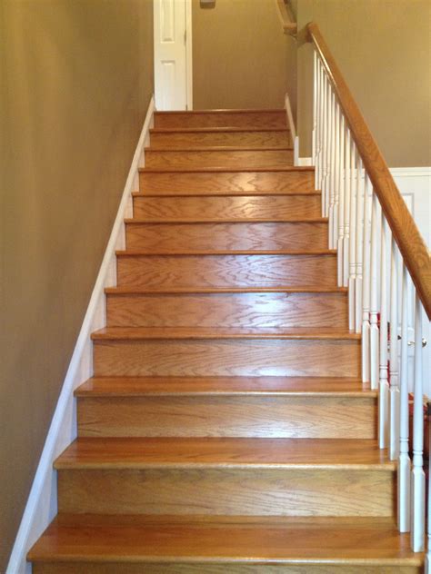Wide Hardwood Staircase For Easy Moving And Cleaning