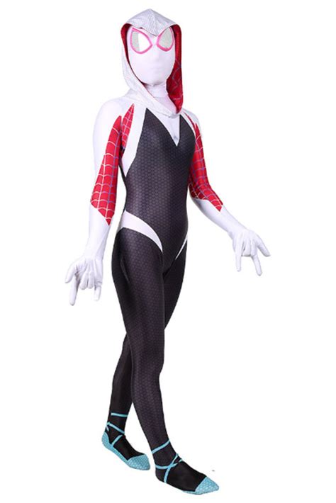 Kids Spider Man Into The Spider Verse Spider Gwen Halloween Costumes