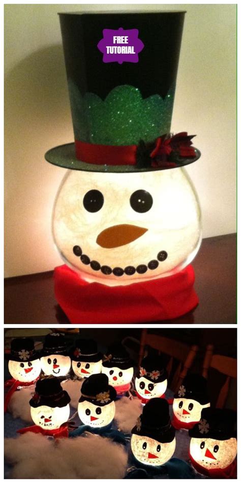 Diy Fish Bowl Snowman Christmas Decoration Crafts Tutorial Video