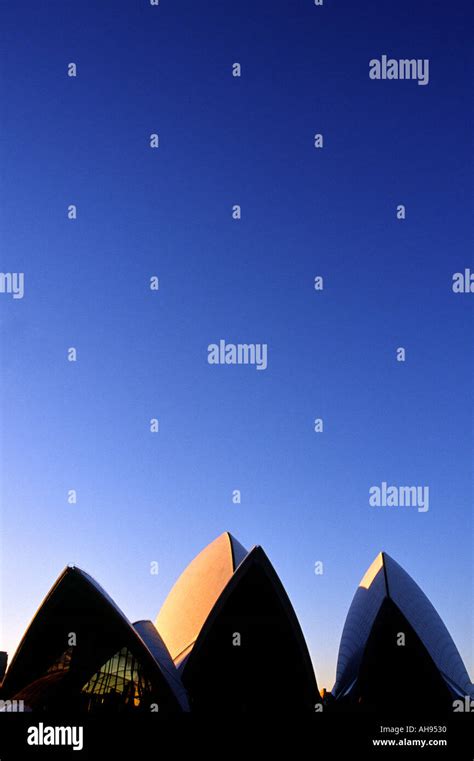 Vertical Image Of Sydney Opera House Showing Clear Blue Sky With Opera