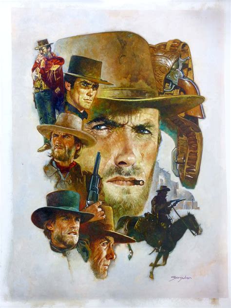 Clint Eastwood Tribute Painting By Sanjulian Movie Art Clint