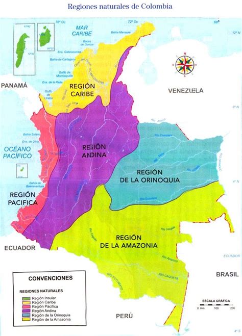 Regiones Naturales De Colombia Mind Map Mapa De Colombia Ense Anza