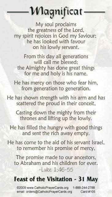 The Prayer Of Mary The Magnificat Pinterest Mary May My Soul