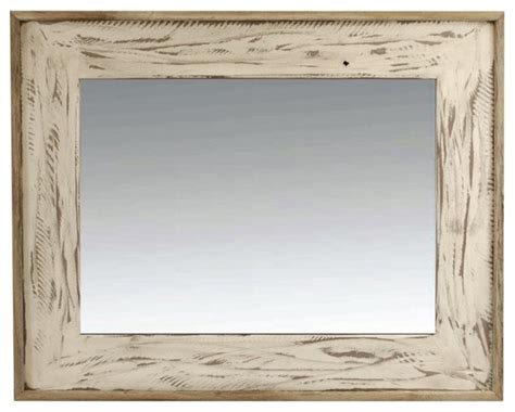 Rustic Mirror Rustic Denali Antique White Heavily Distressed Wood