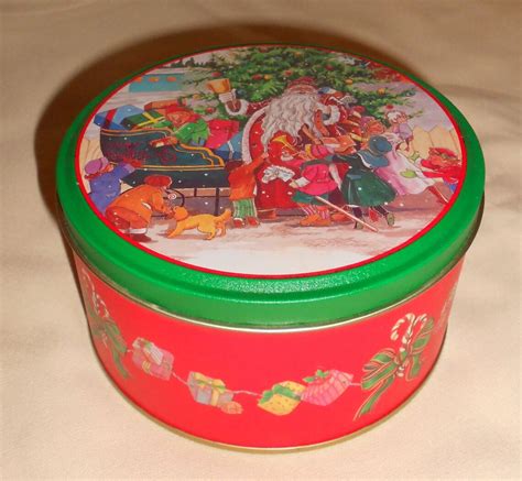 Vintage Collectible Tin With A Christmas Theme Etsy