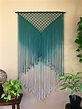 This extra large macrame wall hanging was made with hand dyed ombre ...
