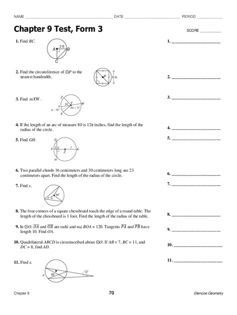 Fillable Online School Ckseattle Chapter 9 Test Form 3 Fax Email Print