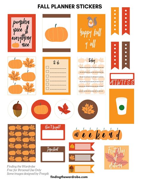 Fall Stickers Free Printable Planner Mambi Free Planner Happy Planner
