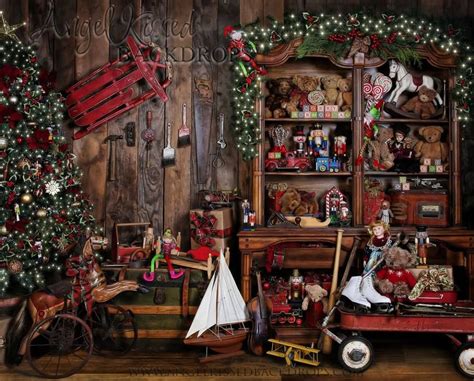 29 Angel Kissed Designs Santas Workshop Christmas Backdrops