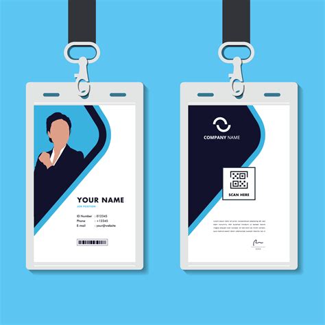 Modern Identity Card Design For Corporate With Mockup Minimal Blue Id