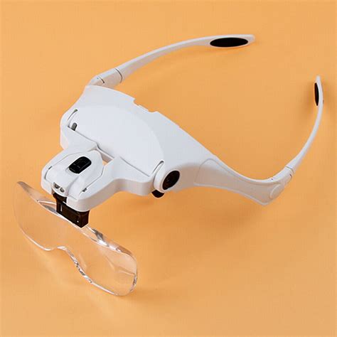 5 lense binocular head magnifier magnifying glasses led light model craft hobby ebay
