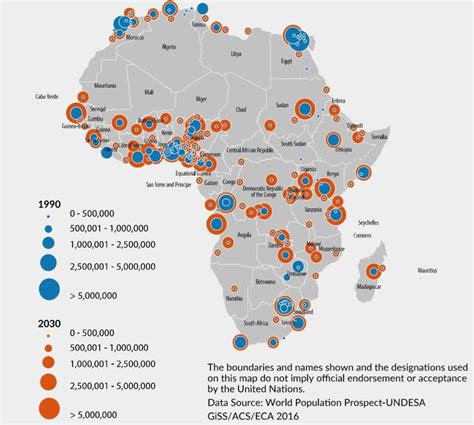 Map Showing The Largest Cities By Population In Africa