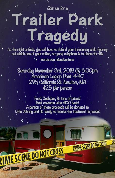 Trailer Park Tragedy Murder Mystery Fundraiser Tickets In Newton Ma United States