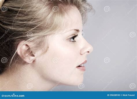 Beautiful Woman With The Side View Stock Photo Image Of Lifestyle
