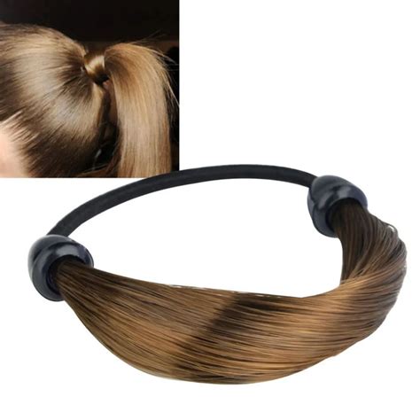 Women Straightbraid Wig Elastic Hair Band Rope Scrunchies Ponytail
