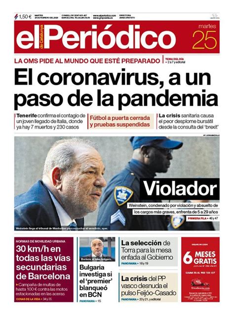 Prensa Hoy Portadas De Los Periódicos Del 25 De Febrero Del 2020