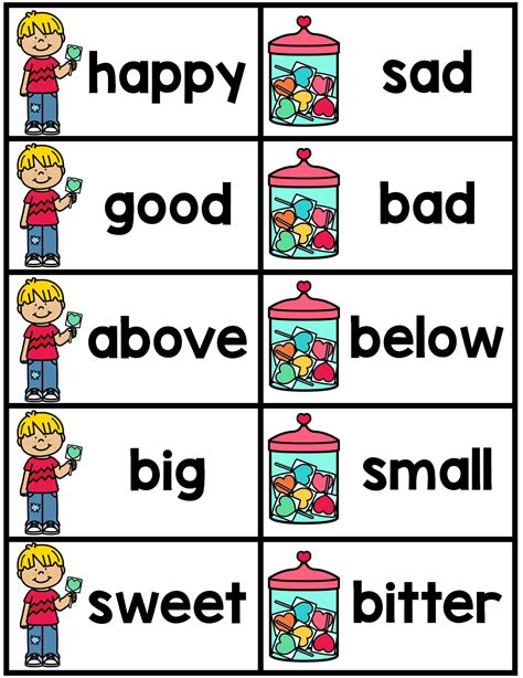 Synonym And Antonym Matching Cards February Literacy Center Made By