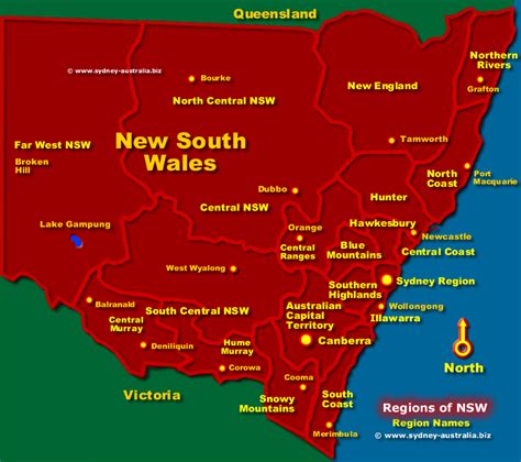 Nsw Regions Map Australia Tourist Information