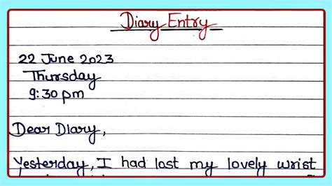 How To Write Diary Entry In English Diary Entry Format Writely