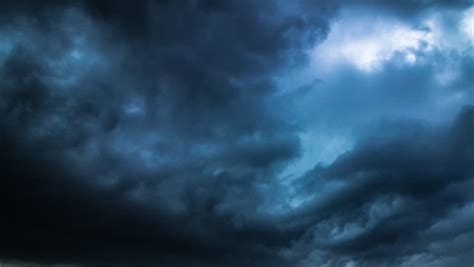 Stormy Blue Clouds In A Dark Sky Stock Footage Video
