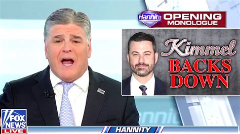 sean hannity responds to jimmy kimmel s apology with a threat