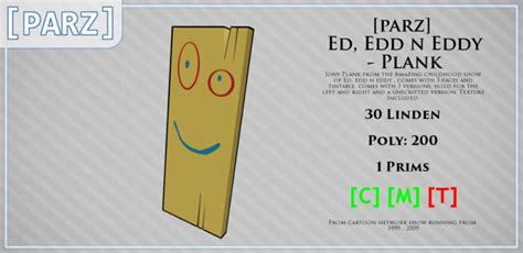 Second Life Marketplace Parz Plank ~ Edd Ed N Eddy