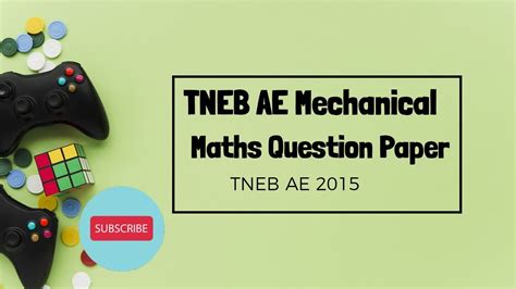 Tneb Ae Mechanical Question Paper Maths 2015 Youtube