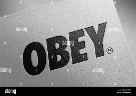 Obey Logo Paper Texture Illustration Stock Photo Alamy