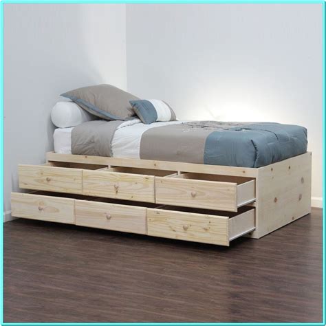 Platform Bed With Drawers No Headboard Bedroom Home Decorating