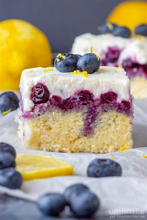 Bake at 350 degrees for 30 minutes, or until an inserted toothpick comes out clean. Lemon Blueberry Poke Cake Recipe - Happy Foods Tube
