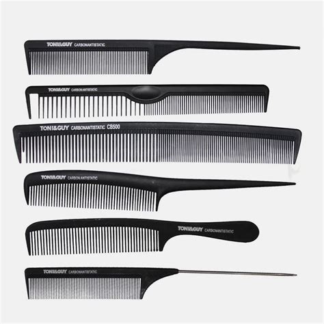 6 Pcs Lot Black Hairdressing Comb For Hairstylist Carbon Antistatic