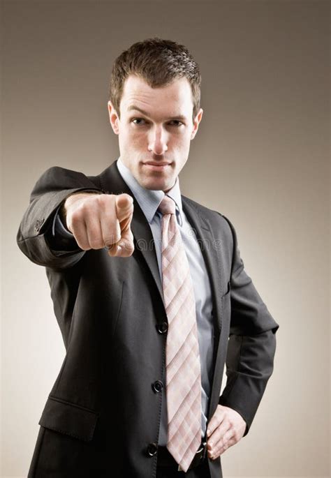 Serious Businessman Pointing Accusing Finger Royalty Free Stock Photos
