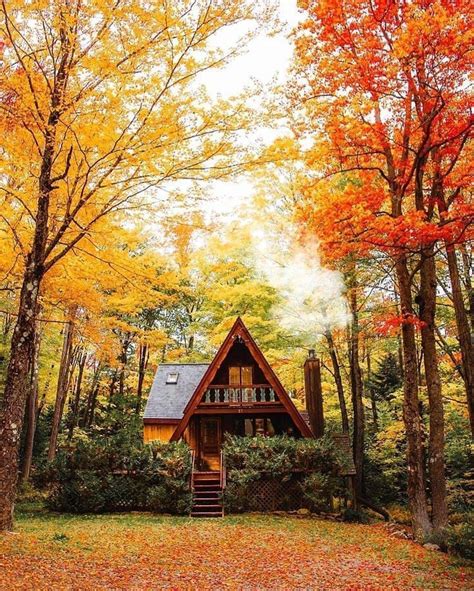 Vermont In The Fall Ecological House Cabin Cabins In The Woods