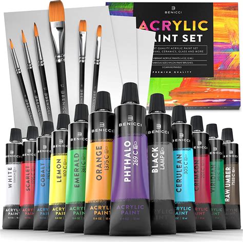 Acrylic Paint Set For Kids Artists And Adults 12 Vibrant Colors 6