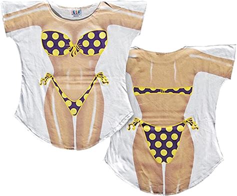 Polka Dot Bikini Cover Up T Shirt Size Ml At Amazon Womens Clothing Store