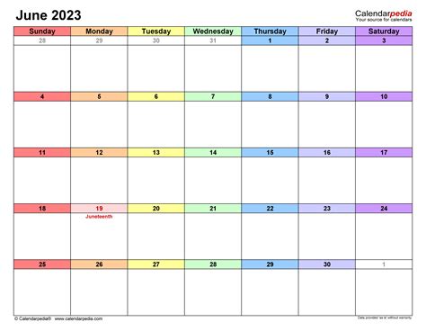 Free Printable June 2023 Calendar 12 Templates Zohal