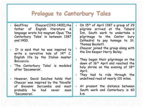 Prologue To The Canterbury Tales Ppt