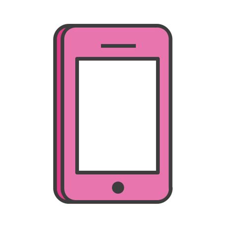Pink Mobile Phone Icon
