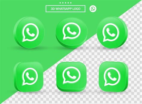 Premium Vector 3d Whatsapp Logo In Modern Style Circle And Square For