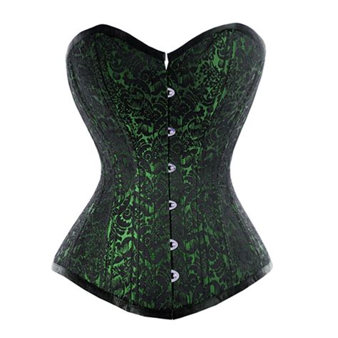 Green Brocade Waist Training Corset Green Corset Waist Training Corset Corset Training