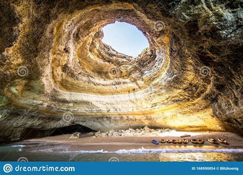 Benagil Sea Cave On Praia De Benagil Portugal Stock Photo